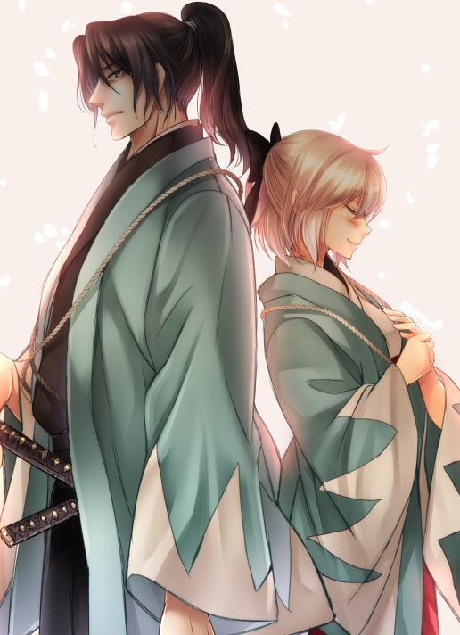 okita souji and hijikata toshizou (fate and 2 more) drawn by hatori_mia