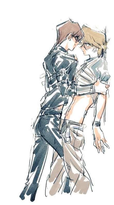 kaiba seto and jonouchi katsuya (yu-gi-oh! and 1 more) drawn by dyyueul
