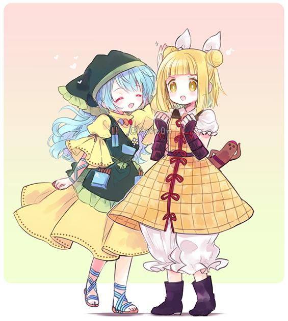 haniyasushin keiki and joutouguu mayumi (touhou) drawn by biyon