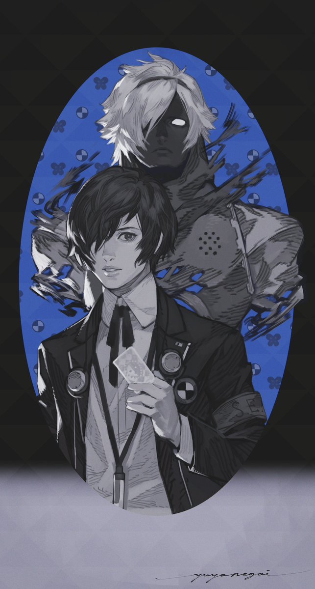 yuuki makoto and orpheus (persona and 1 more) drawn by v8