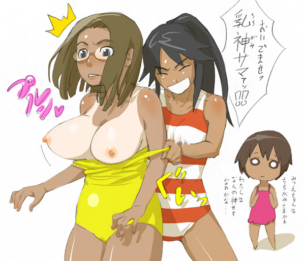 hitotsubashi yurie, shijou mitsue, and saegusa matsuri (kamichu!) drawn by bobobo