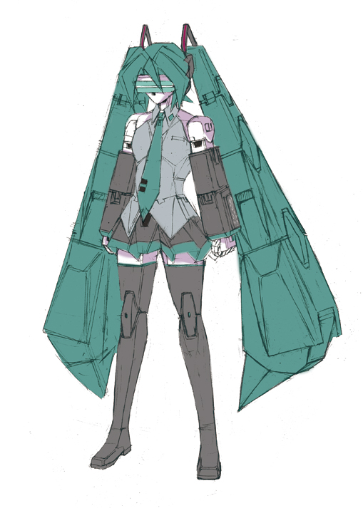 hatsune miku (vocaloid and 1 more) drawn by miyane_aki_(radical_dash)