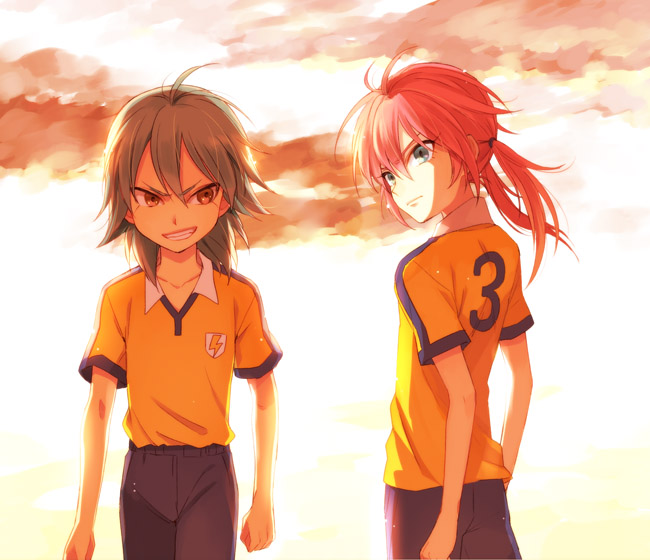 kirino ranmaru and kariya masaki (inazuma eleven and 1 more) drawn by riho