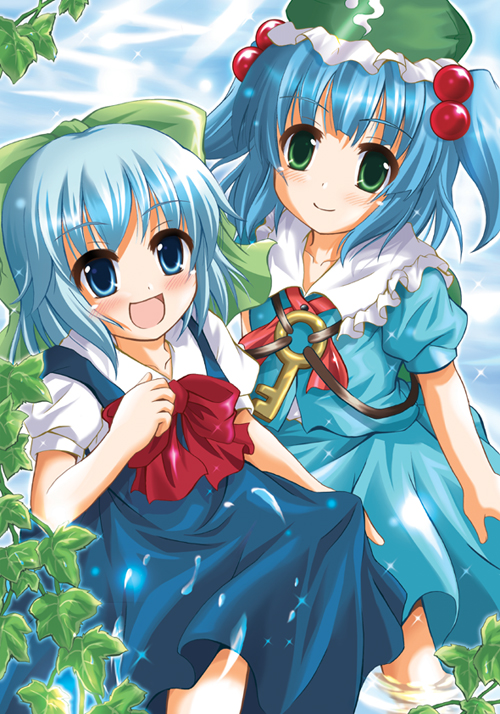 cirno and kawashiro nitori (touhou) drawn by kawai_kei_(artist)