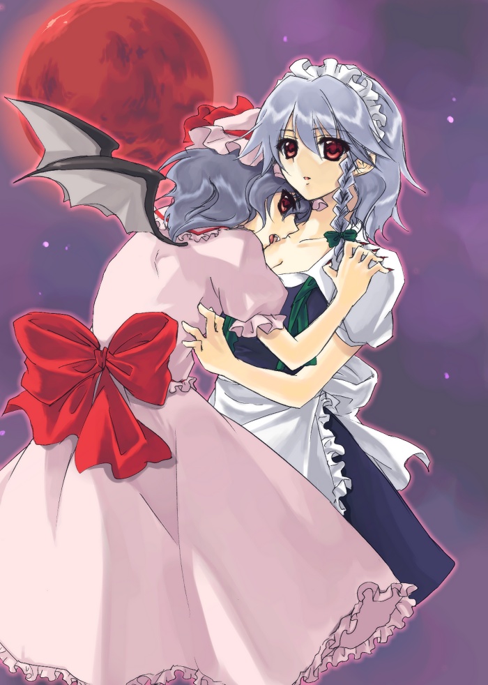 remilia scarlet and izayoi sakuya (touhou) drawn by soumendaze