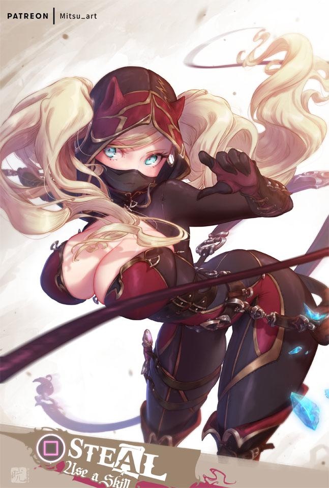 takamaki anne and panther (persona and 1 more) drawn by mitsu_(mitsu_art)