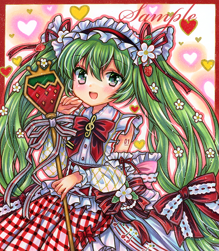 hatsune miku and strawberry miku (vocaloid) drawn by rui_(sugar3)