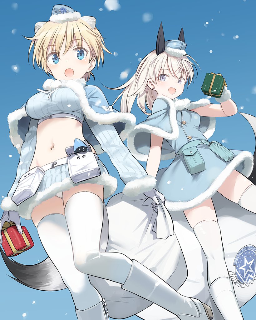 eila ilmatar juutilainen, nikka edvardine katajainen, and christmas elf (world witches series and 2 more) drawn by shimada_fumikane