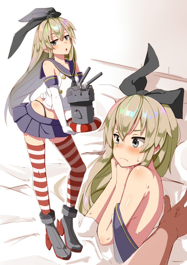 shimakaze and rensouhou-chan (kantai collection) drawn by yuuzuki_(re'ef)