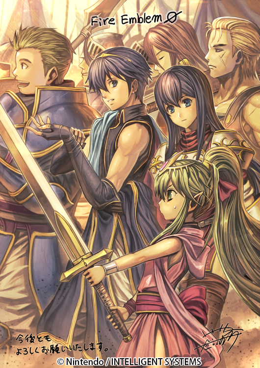 tiki, marth, caeda, ogma, draug, and 1 more (fire emblem and 2 more) drawn by izuka_daisuke