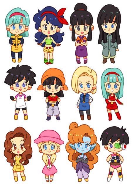 android 18, bulma, chi-chi, pan, videl, and 7 more (dragon ball and 2 more) drawn by mushroomcatnumberplate