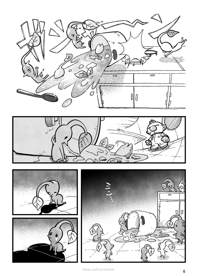 red pikmin, olimar, yellow pikmin, blue pikmin, purple pikmin, and 1 more (pikmin and 1 more) drawn by asaikaina