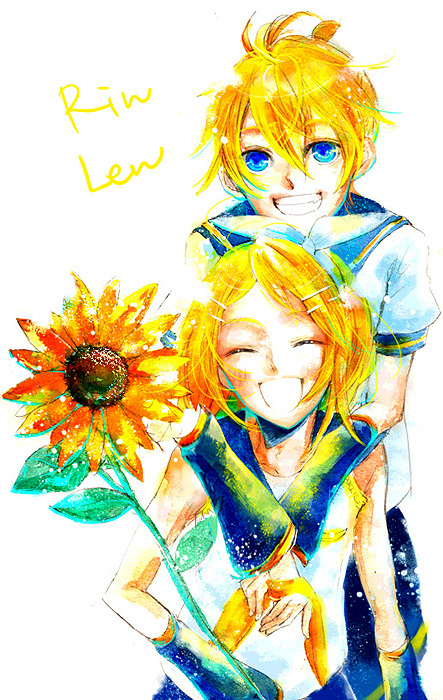 kagamine rin and kagamine len (vocaloid) drawn by misaki_(chess08)