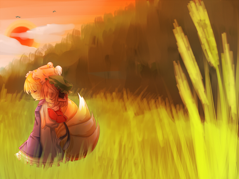 yakumo ran and chen (touhou) drawn by yuya_(night_lily)
