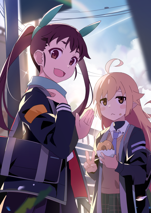 oshino shinobu and hachikuji mayoi (monogatari and 1 more) drawn by gesugesu_ahoaho