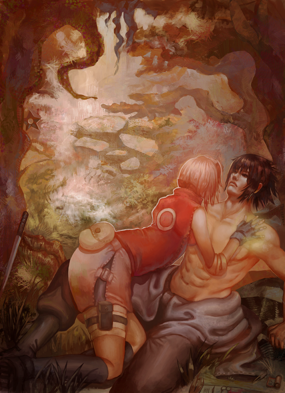haruno sakura and uchiha sasuke (naruto and 1 more) drawn by hollie-alr