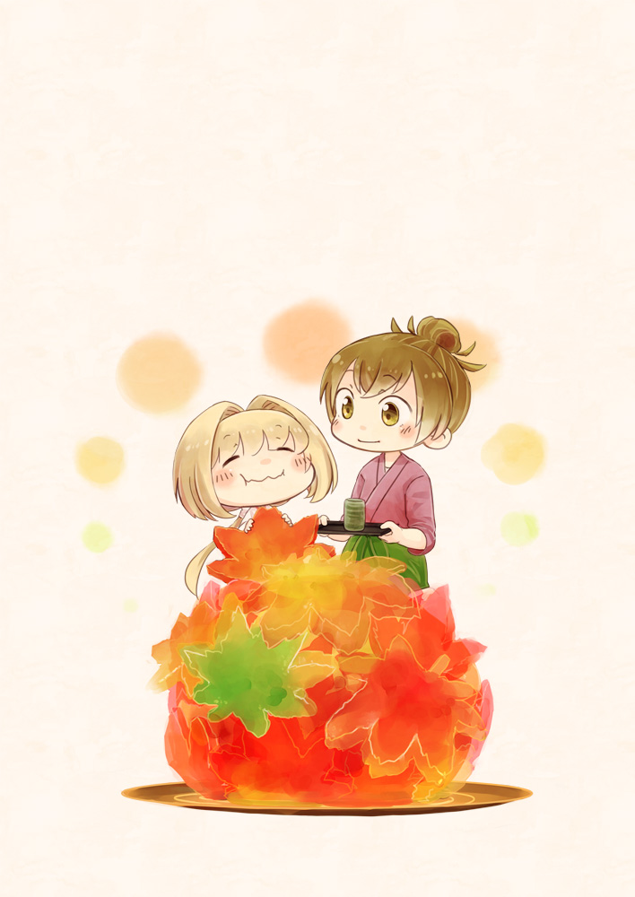 yukihira itsuka and yasaka chouko (deaimon and 1 more) drawn by hinata_yuu