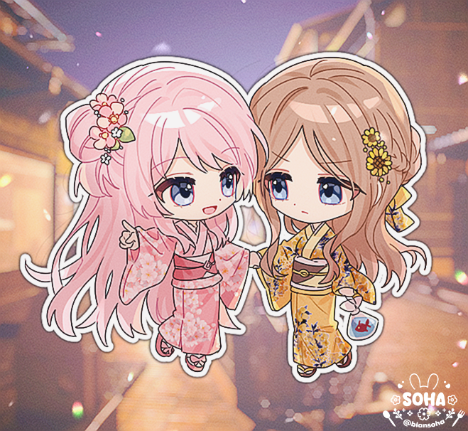 chihaya anon and nagasaki soyo (bang dream! and 1 more) drawn by soha_blan