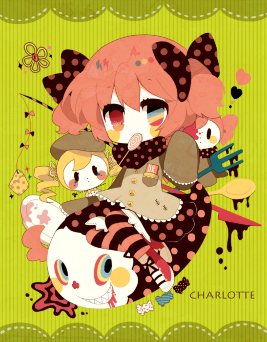 tomoe mami and charlotte (mahou shoujo madoka magica) drawn by haru_(kyou)