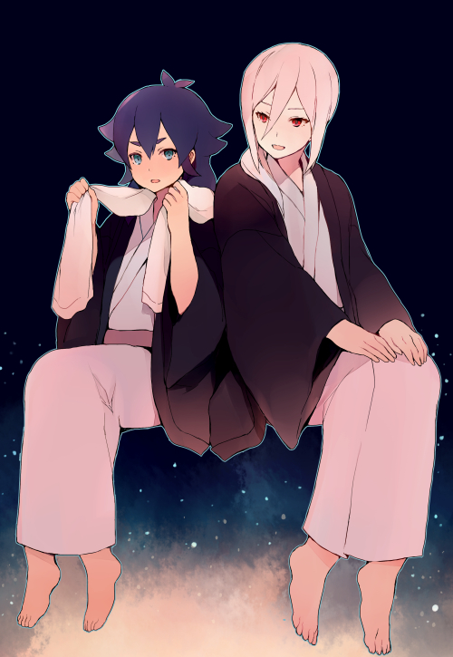 afuro terumi and kishibe taiga (inazuma eleven and 1 more) drawn by tokio_neo