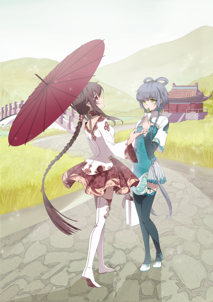 luo tianyi and yuezheng ling (vocaloid and 1 more) drawn by liusang