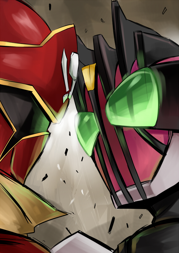 kamen rider decade and gokai red (kamen rider and 4 more) drawn by nishida_megane