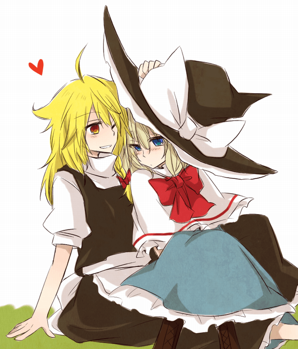 kirisame marisa and alice margatroid (touhou) drawn by yuuta_(monochrome)