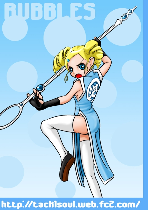 goutokuji miyako and rolling bubbles (powerpuff girls z) drawn by taku-tama