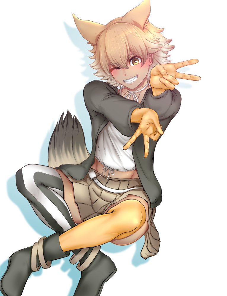 coyote (kemono friends and 1 more) drawn by irokichidoragon