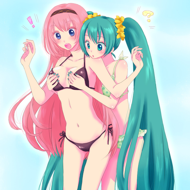 hatsune miku and megurine luka (vocaloid) drawn by haruiro-march