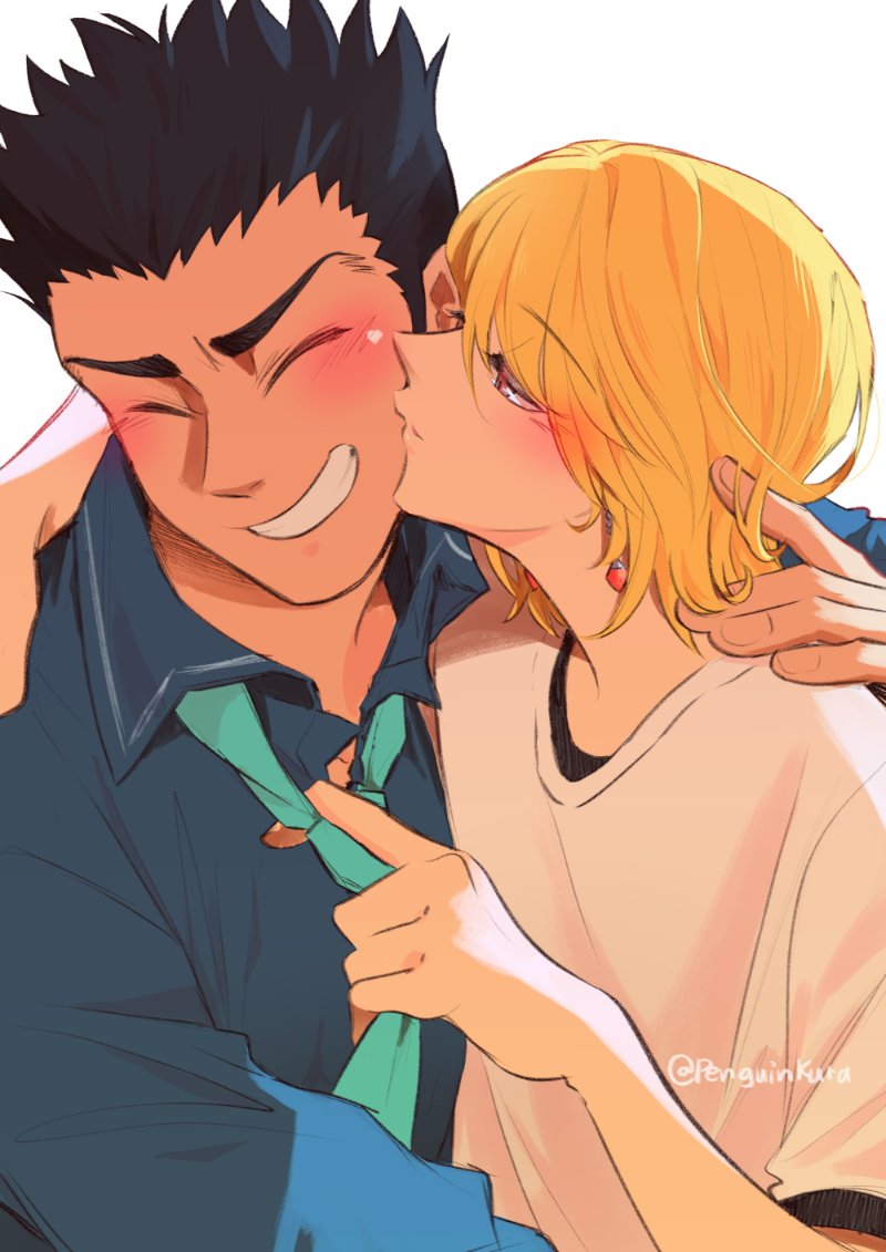 kurapika and leorio paladiknight (hunter x hunter) drawn by penguinkura