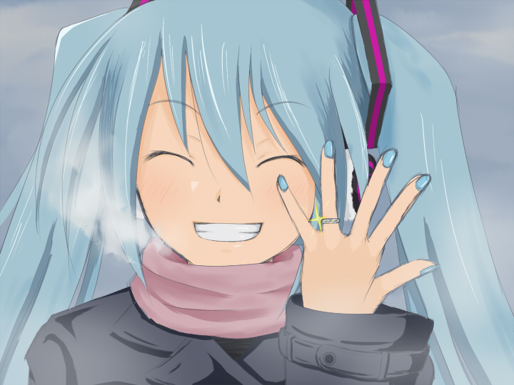 hatsune miku (vocaloid and 1 more) drawn by kaiyugyo