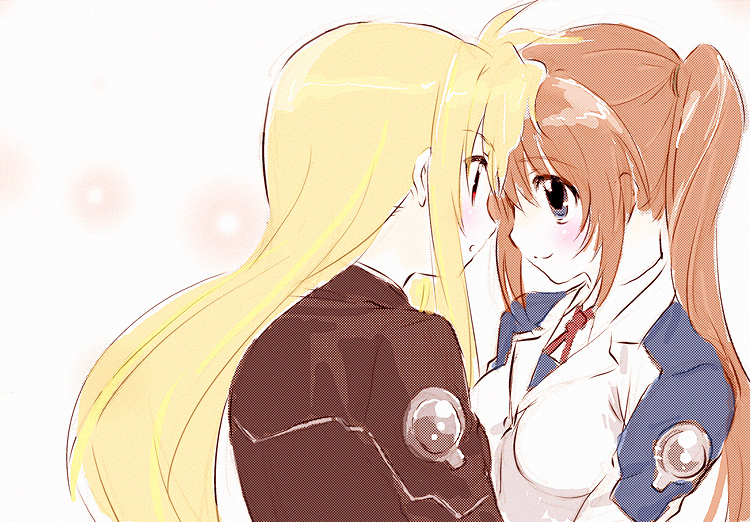 fate testarossa and takamachi nanoha (lyrical nanoha and 1 more) drawn by tokoharu