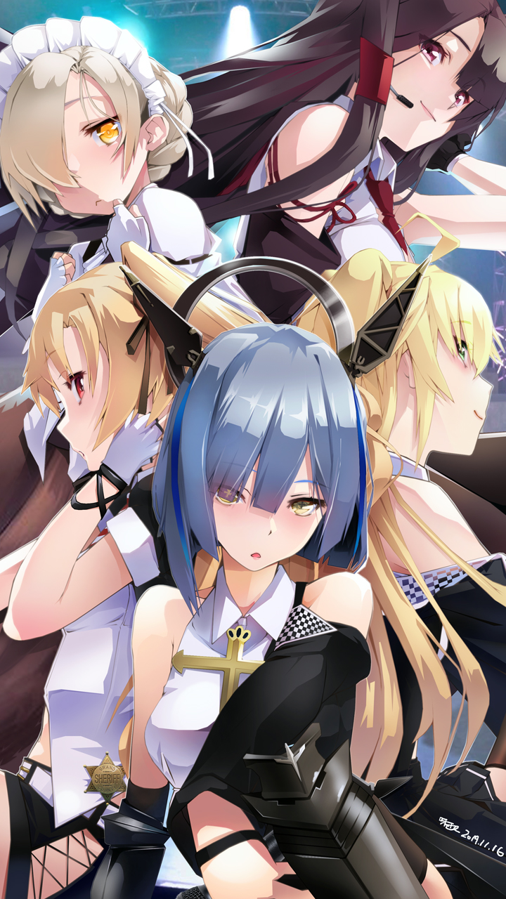 akagi, cleveland, sheffield, admiral hipper, and gascogne (azur lane) drawn by azitama_atsushi_(attyuu)
