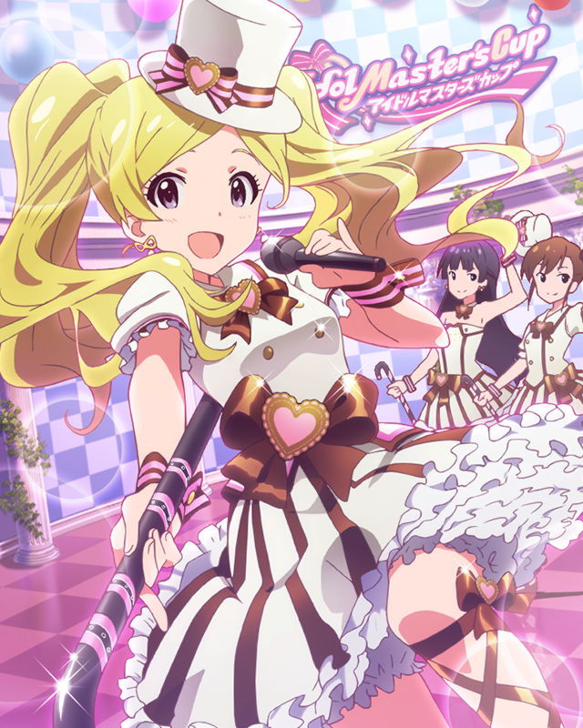 futami mami, mogami shizuka, and emily stewart (idolmaster and 1 more)