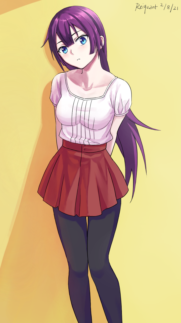 senjougahara hitagi (monogatari and 1 more) drawn by reiquant