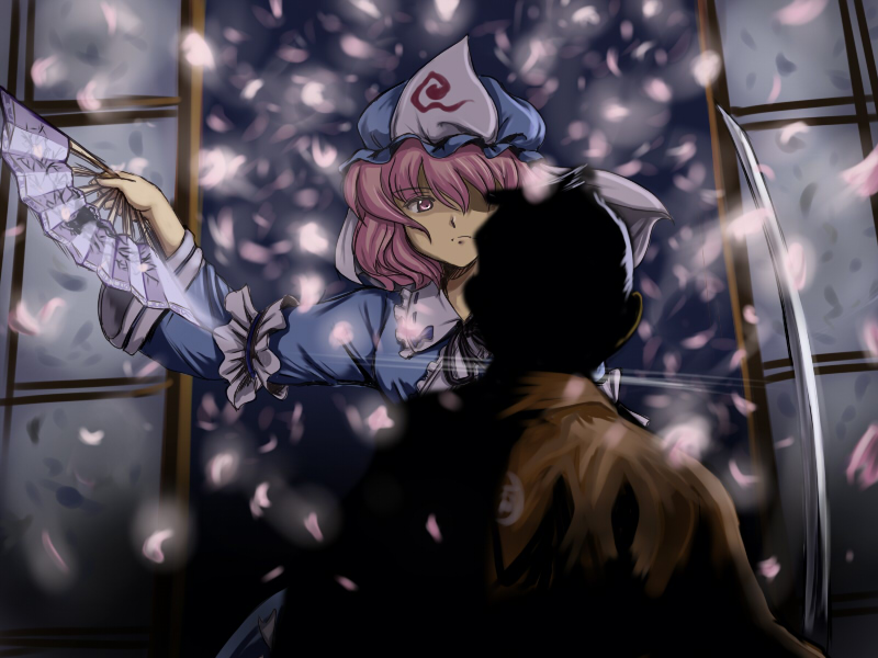 saigyouji yuyuko (touhou) drawn by flx
