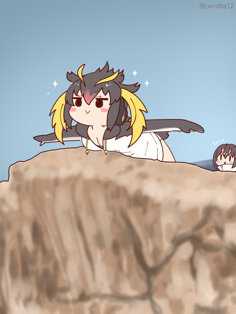 humboldt penguin and rockhopper penguin (kemono friends) drawn by coroha