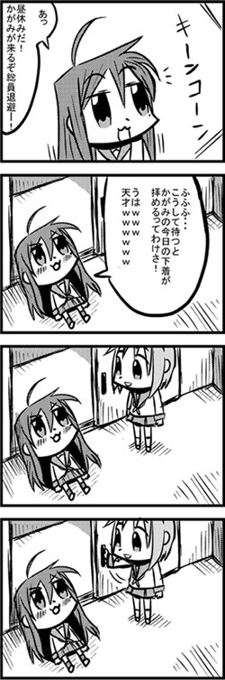izumi konata and hiiragi tsukasa (lucky star) drawn by bkub
