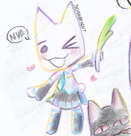hatsune miku, inoue toro, and kuro (vocaloid and 1 more) drawn by dorkbroght