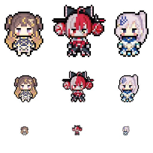 kureiji ollie, pavolia reine, and anya melfissa (hololive and 1 more) drawn by morinaga_kokoa