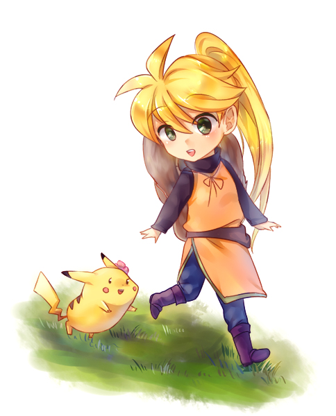 pikachu, yellow, and chuchu (pokemon and 1 more) drawn by tachiuo_(arines)