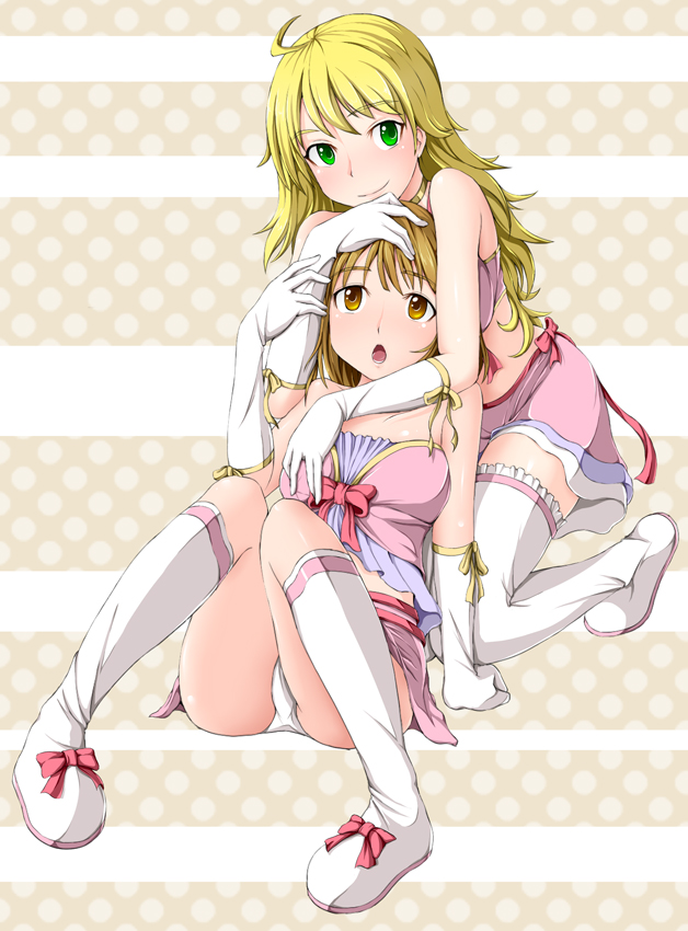 hoshii miki and hagiwara yukiho (idolmaster and 1 more) drawn by lambda_(kusowarota)