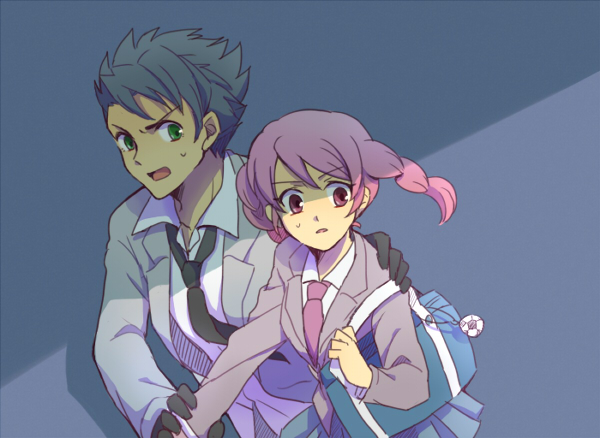 gouenji yuuka and utsunomiya toramaru (inazuma eleven and 1 more) drawn by oto_mzn
