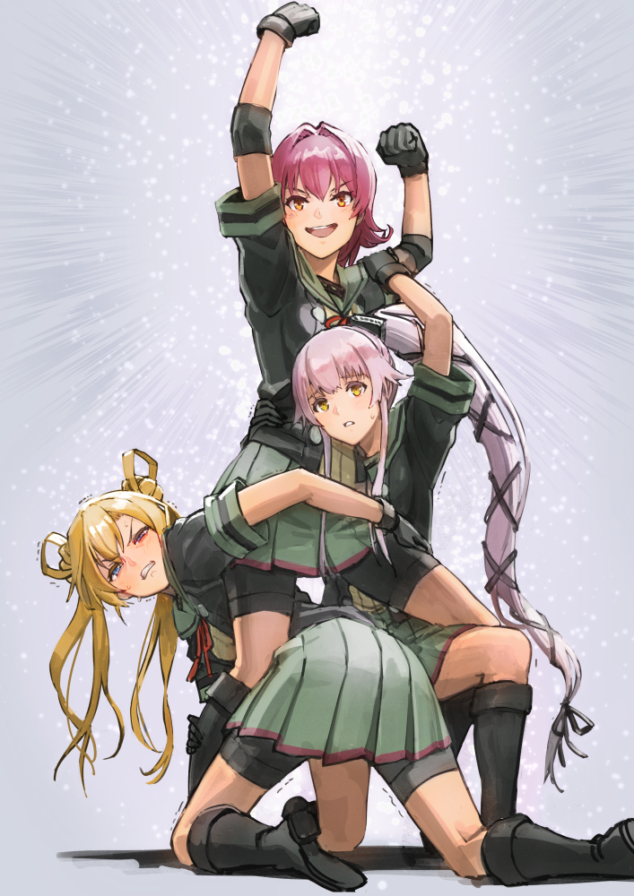yura, abukuma, kinu, abukuma kai ni, yura kai ni, and 1 more (kantai collection and 2 more) drawn by tantaka