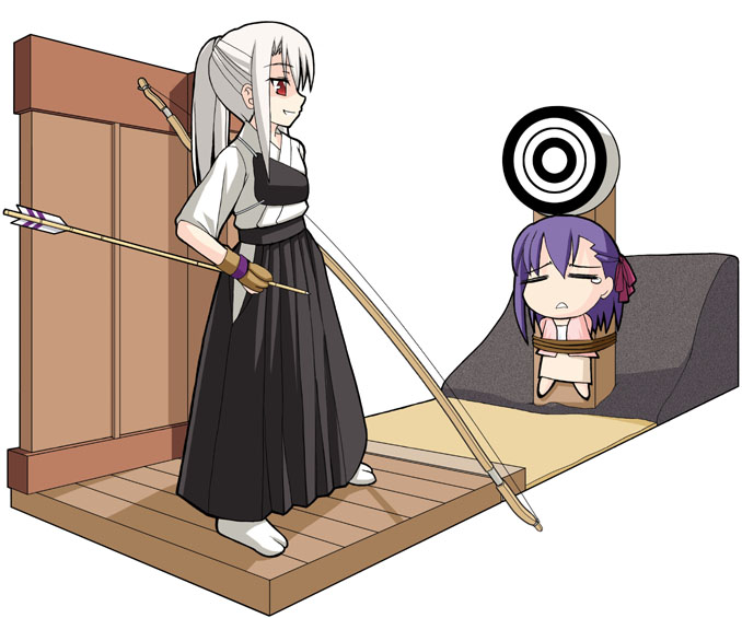 illyasviel von einzbern and matou sakura (fate and 1 more) drawn by kaze_shibuki