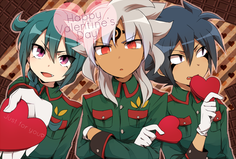 mistorene callus, baddap sleed, and eska bamel (inazuma eleven) drawn by fujisaki_(hjsk)