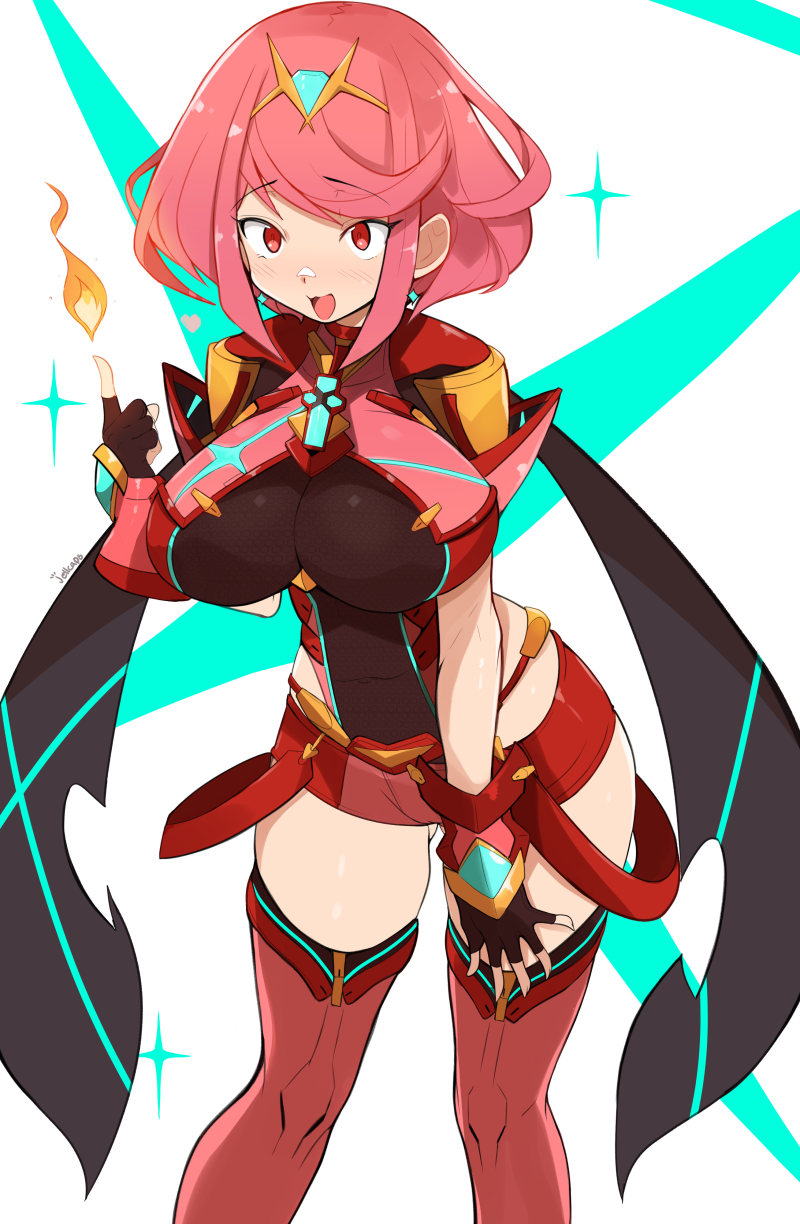 pyra (xenoblade chronicles and 1 more) drawn by jellcaps