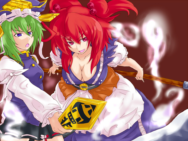 shiki eiki and onozuka komachi (touhou) drawn by yude