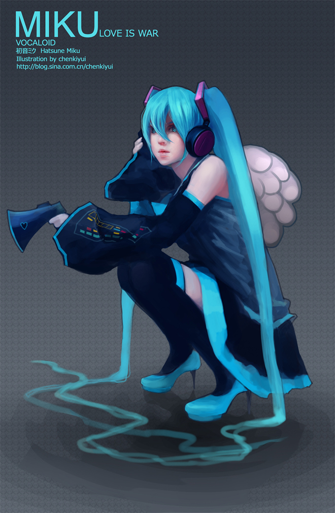 hatsune miku (vocaloid and 1 more) drawn by chenkiyui